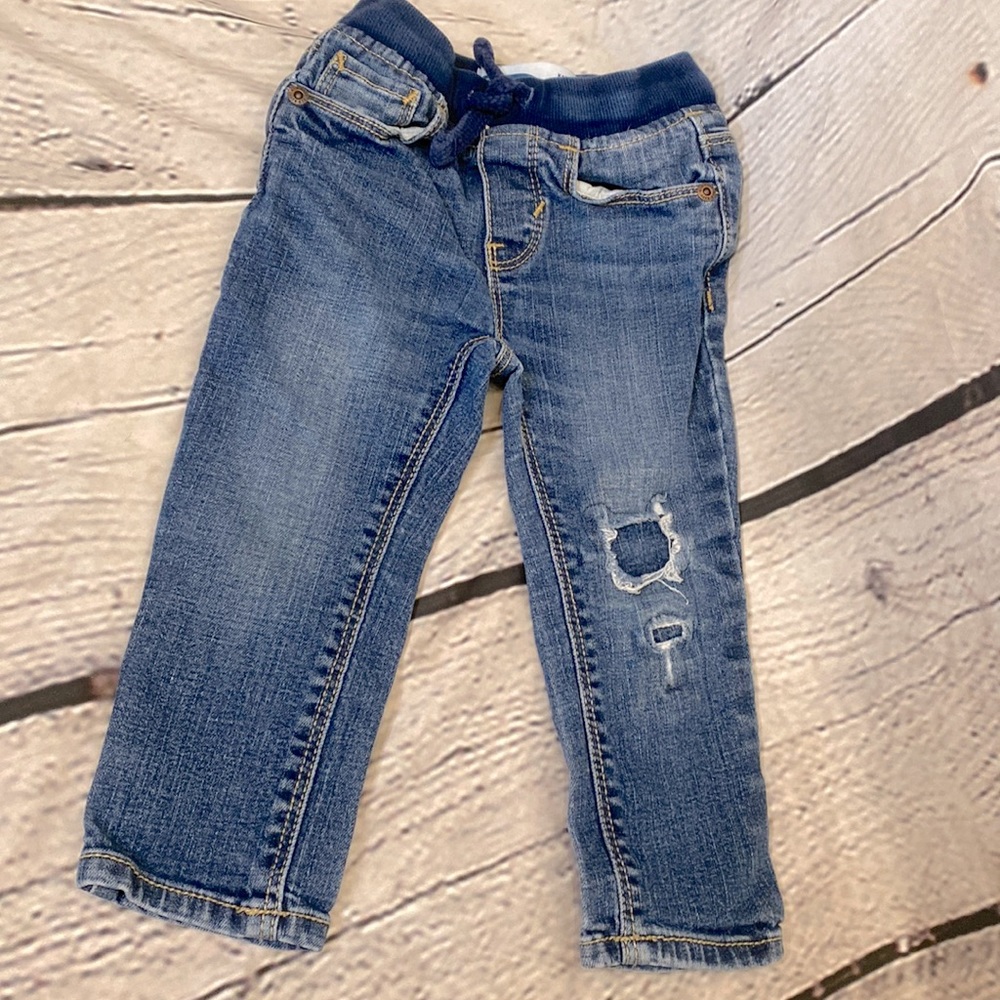 Old Navy Karate Skinny Distressed Boy's Blue Jeans Size 18-24 Months